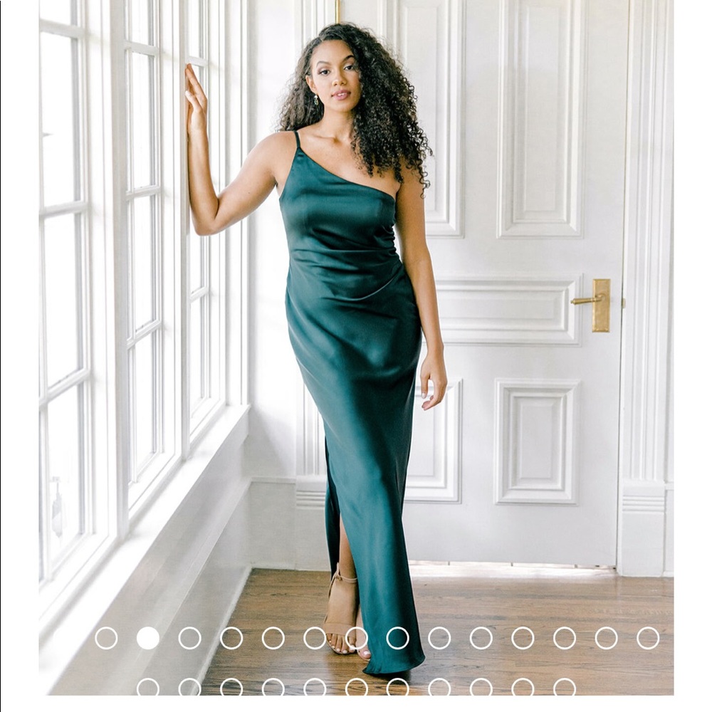 Revelry Jade Satin Dress
